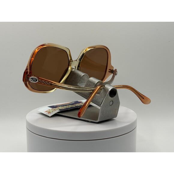 Vintage Oversize Sunglasses NOS Drop Temple Brown Lens Brown Fade Frame 70s-80s - Picture 7 of 8